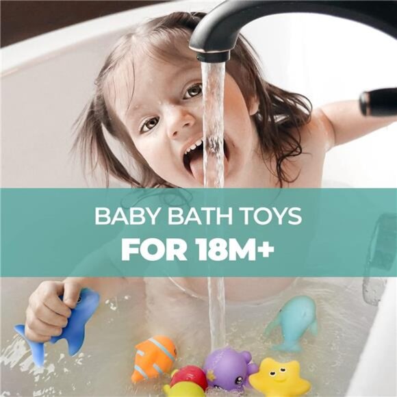 Infant Bath Toys for 18 Months - No Hole Animal Bathtub Toys, Baby - Picture 3 of 7